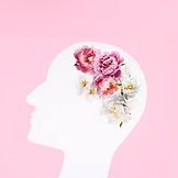 pink background with a womans head with mood and cognitive changes